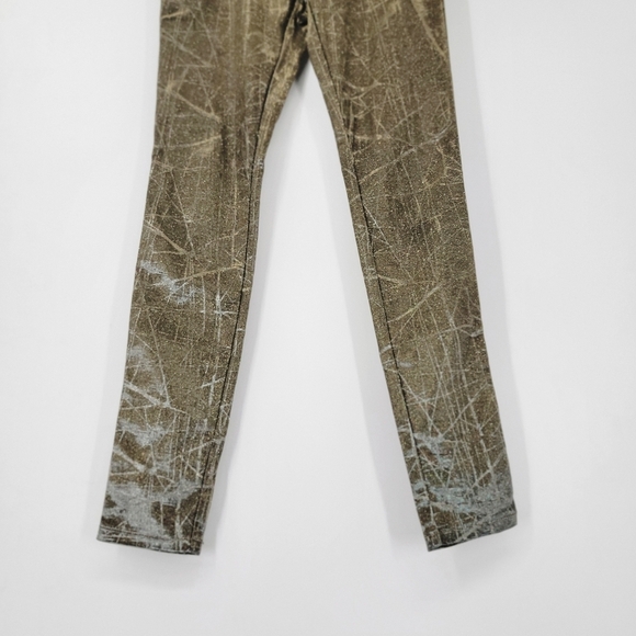 Tripp NYC Shine On Metallic Pants Size 28 Gold Bronze Silver Halographic Flawed - Picture 5 of 16